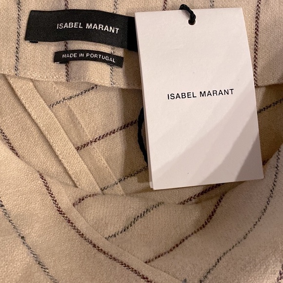 Isabel Marant Kimura Asymmetric Striped Ruffle Mini Skirt Size S - Picture 11 of 12